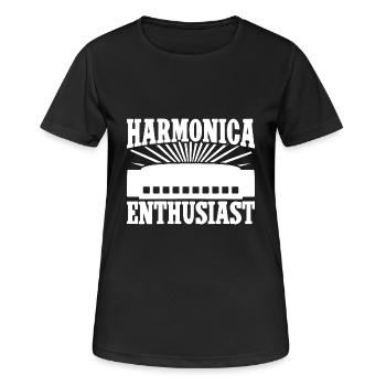 Harmonica Musican Enthusiast Harmonica - Frauen T-Shirt atmungsaktiv - Schwarz - Vorne - AI Model Female 172 light (172cm)