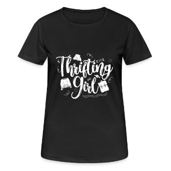 Thrift Shop Thrifting Girl Love Thrifting - Women's Breathable T-Shirt - black - Front - AI Model Female 172 light (172cm)