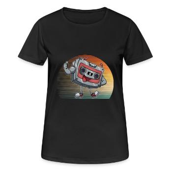 Cassette - T-shirt respirant Femme - noir - Devant - AI Model Female 172 light (172cm)