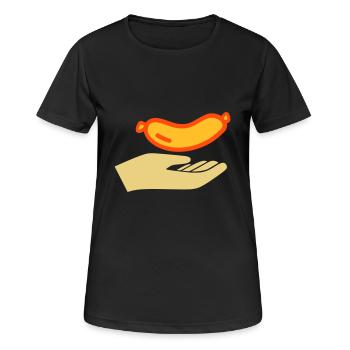 Saucisses à distribuer - T-shirt respirant Femme - noir - Devant - AI Model Female 172 light (172cm)