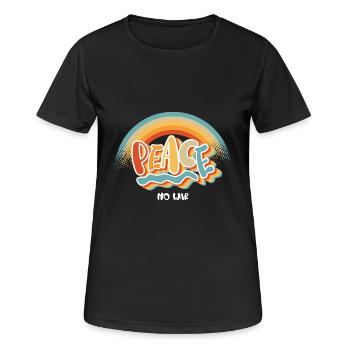 Peace - Frauen T-Shirt atmungsaktiv - Schwarz - Vorne - AI Model Female 172 light (172cm)