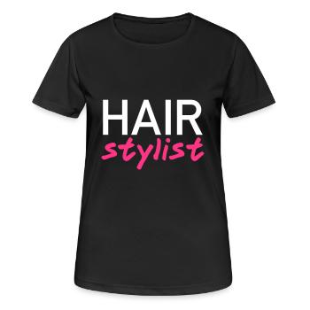 Hair stylist - Frauen T-Shirt atmungsaktiv - Schwarz - Vorne - AI Model Female 172 light (172cm)