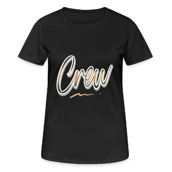 Crew - Frauen T-Shirt atmungsaktiv - Schwarz - Vorne - AI Model Female 172 light (172cm)