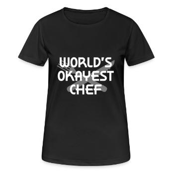 World's okayest chef (Gabel, Messer) - Frauen T-Shirt atmungsaktiv - Schwarz - Vorne - AI Model Female 172 light (172cm)