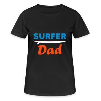 Surfer dad (Surfbrett) - Frauen T-Shirt atmungsaktiv - Schwarz - Vorne - AI Model Female 172 light (172cm)