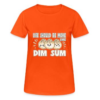 Delicious Asian Food Bao Bun Funny Dim Sum - Women's Breathable T-Shirt - neon orange - Front - AI Model Female 172 dark (172cm)