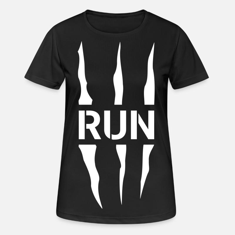 Run Scratch - T-shirt respirant Femme - noir