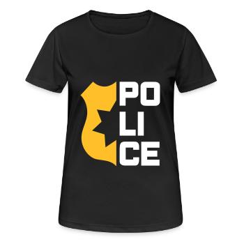 Police (marque de service réduite de moitié) - T-shirt respirant Femme - noir - Devant - AI Model Female 172 light (172cm)