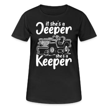 Jeeper et Keeper - T-shirt respirant Femme - noir - Devant - AI Model Female 172 light (172cm)