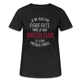 Pas parfaite mais bricoleuse - T-shirt respirant Femme - noir - Devant - AI Model Female 172 light (172cm)