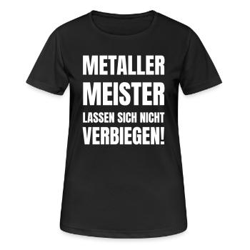 Metaller Meister lassen sich nicht verbiegen! - Frauen T-Shirt atmungsaktiv - Schwarz - Vorne - AI Model Female 172 light (172cm)