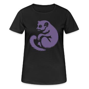 Loris Slowlori Silhouette Säugetier - Frauen T-Shirt atmungsaktiv - Schwarz - Vorne - AI Model Female 172 light (172cm)
