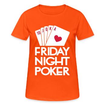 Friday Night Poker - Frauen T-Shirt atmungsaktiv - Neonorange - Vorne - AI Model Female 172 dark (172cm)