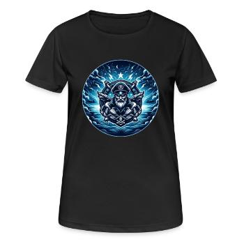 Kapitän im Sturm Logo - Frauen T-Shirt atmungsaktiv - Schwarz - Vorne - AI Model Female 172 light (172cm)