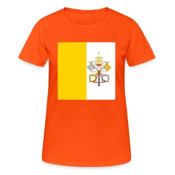 Flag of Vatican City, Catholic Papal State Gift - Women's Breathable T-Shirt - neon orange - Front - AI Model Female 172 dark (172cm)