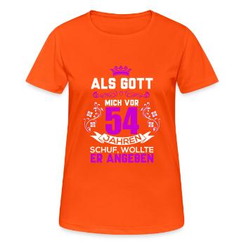 54 birthday - Women's Breathable T-Shirt - neon orange - Front - AI Model Female 172 dark (172cm)