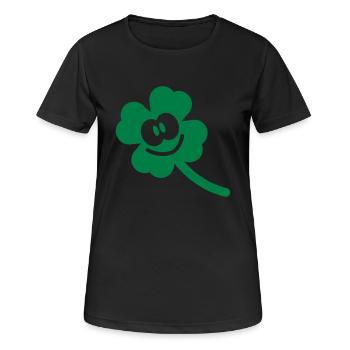 trèfle heureux - T-shirt respirant Femme - noir - Devant - AI Model Female 172 light (172cm)