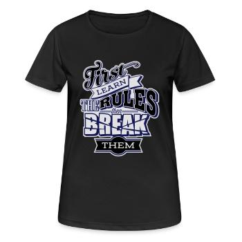 break the rules - T-shirt respirant Femme - noir - Devant - AI Model Female 172 light (172cm)
