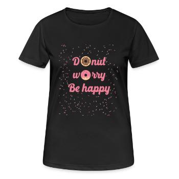 vous inquiétez pas beigne - T-shirt respirant Femme - noir - Devant - AI Model Female 172 light (172cm)