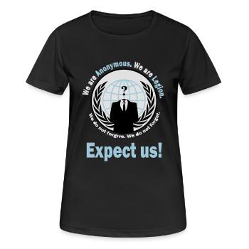 Anonymous - T-Shirt - Frauen T-Shirt atmungsaktiv - Schwarz - Vorne - AI Model Female 172 light (172cm)