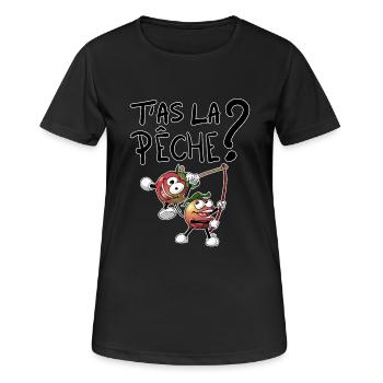 T'as la pêche ? - T-shirt respirant Femme - noir - Devant - AI Model Female 172 light (172cm)