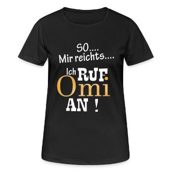 omi mir reichts - Frauen T-Shirt atmungsaktiv - Schwarz - Vorne - AI Model Female 172 light (172cm)