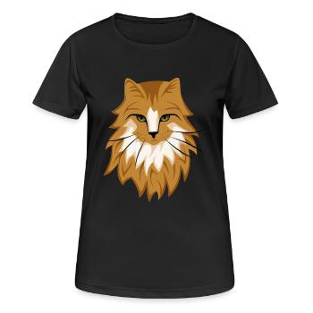 Braune Katze - Frauen T-Shirt atmungsaktiv - Schwarz - Vorne - AI Model Female 172 light (172cm)