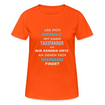taxifahrer - Frauen T-Shirt atmungsaktiv - Neonorange - Vorne - AI Model Female 172 dark (172cm)