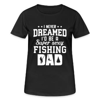 Fishing Dad - Frauen T-Shirt atmungsaktiv - Schwarz - Vorne - AI Model Female 172 light (172cm)