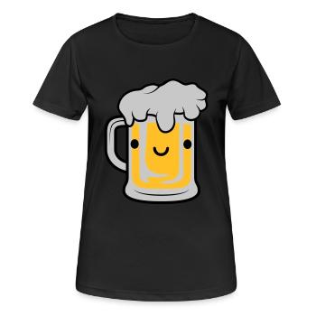 Visage de bière sucrée - T-shirt respirant Femme - noir - Devant - AI Model Female 172 light (172cm)