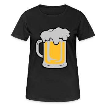 Maßkrug Bier - Frauen T-Shirt atmungsaktiv - Schwarz - Vorne - AI Model Female 172 light (172cm)