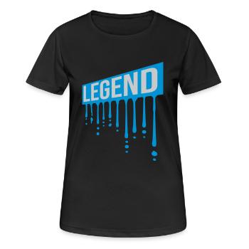 Legend Shield Graffiti Gouttes - T-shirt respirant Femme - noir - Devant - AI Model Female 172 light (172cm)
