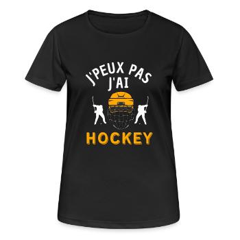 Hockey sur glace - T-shirt respirant Femme - noir - Devant - AI Model Female 172 light (172cm)
