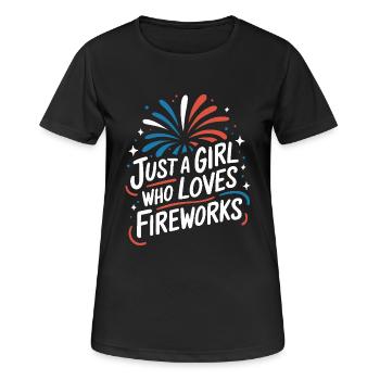 Pyrotechnie Feux d’artifice Pyrotechnie - T-shirt respirant Femme - noir - Devant - AI Model Female 172 light (172cm)