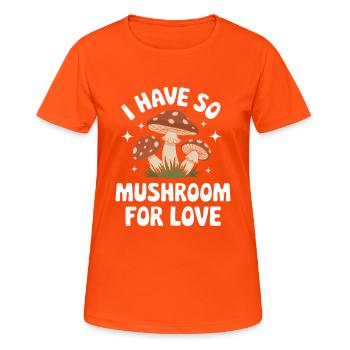 Pilz Pilze Funghi Champignon - Frauen T-Shirt atmungsaktiv - Neonorange - Vorne - AI Model Female 172 dark (172cm)