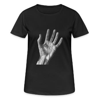 Black and white palm - Women's Breathable T-Shirt - black - Front - AI Model Female 172 light (172cm)