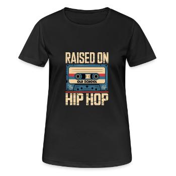 Grew up with old school hip hop cassette beats - Women's Breathable T-Shirt - black - Front - AI Model Female 172 light (172cm)