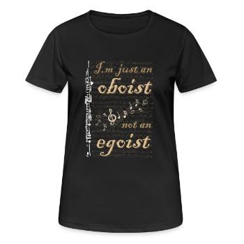 Je ne suis qu’un hautboïste, pas un égoïste - Joueur de hautbois - T-shirt respirant Femme - noir - Devant - AI Model Female 172 light (172cm)