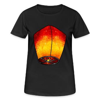 Lanterne Céleste Cosmique - T-shirt respirant Femme - noir - Devant - AI Model Female 172 light (172cm)