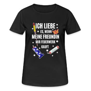 Pyro Freak - Frauen T-Shirt atmungsaktiv - Schwarz - Vorne - AI Model Female 172 light (172cm)