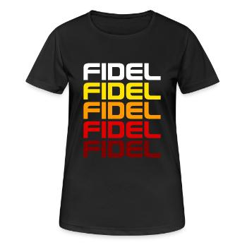 Cuba - Kuba - Fidel Castro - Karibik - Insel - Frauen T-Shirt atmungsaktiv - Schwarz - Vorne - AI Model Female 172 light (172cm)