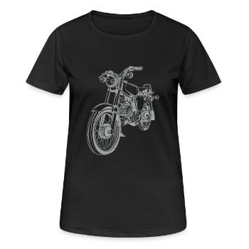 Simson S51 Silhouette Vintage ligne - T-shirt respirant Femme - noir - Devant - AI Model Female 172 light (172cm)
