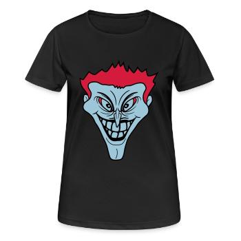 psycho psychopath verrueckt clown joker grinsen mu - Frauen T-Shirt atmungsaktiv - Schwarz - Vorne - AI Model Female 172 light (172cm)