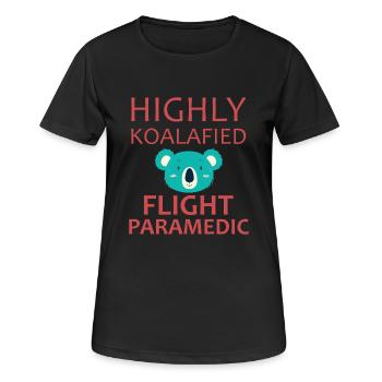 Ambulancier de vol Koalafied Air Rescue - T-shirt respirant Femme - noir - Devant - AI Model Female 172 light (172cm)