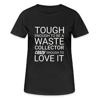 Collecteur de déchets Crazy - T-shirt respirant Femme - noir - Devant - AI Model Female 172 light (172cm)