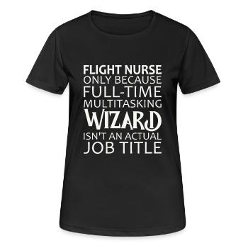 Infirmière de vol Wizard Air Rescue - T-shirt respirant Femme - noir - Devant - AI Model Female 172 light (172cm)