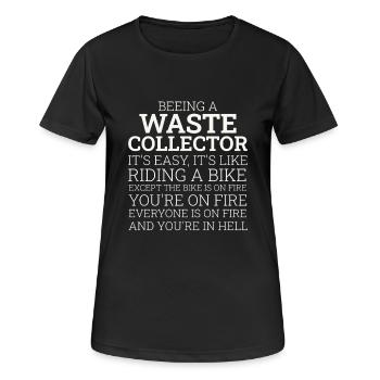 Collecteur de déchets à vélo - T-shirt respirant Femme - noir - Devant - AI Model Female 172 light (172cm)