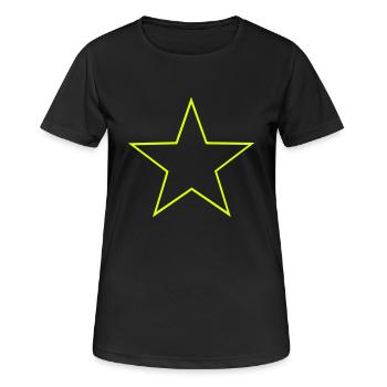 Stern Outline - Frauen T-Shirt atmungsaktiv - Schwarz - Vorne - AI Model Female 172 light (172cm)