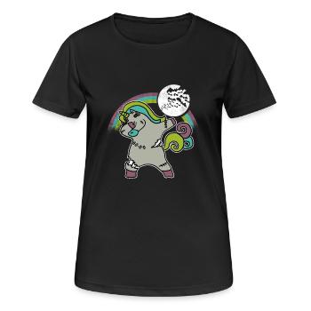 Tamponnant Einhorn / Edition Halloween - T-shirt respirant Femme - noir - Devant - AI Model Female 172 light (172cm)