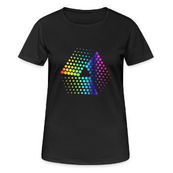 punkte - Frauen T-Shirt atmungsaktiv - Schwarz - Vorne - AI Model Female 172 light (172cm)